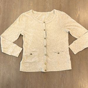 J.CREW BUTTON FRONT PAINTER TEE CARDIGAN S